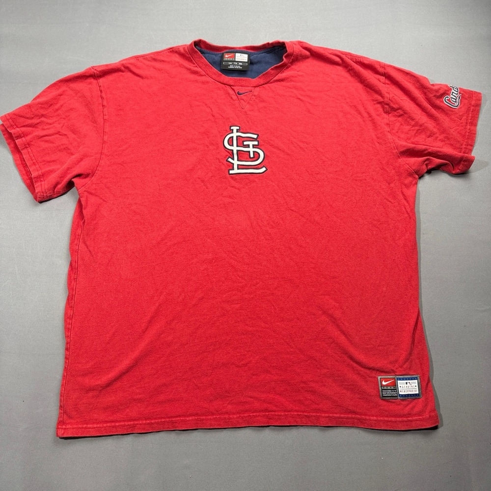 Nike St. Louis‎ Cardinals MLB T-Shirt Embroidered Logo Red XXL